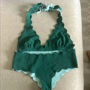 Marysia Swim Scallop Textured Bikini in Sage